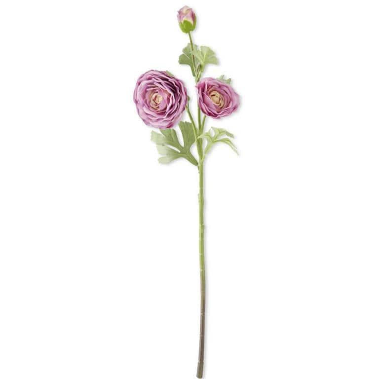 Dark Purple Real Touch Triple Bloom Ranunculus